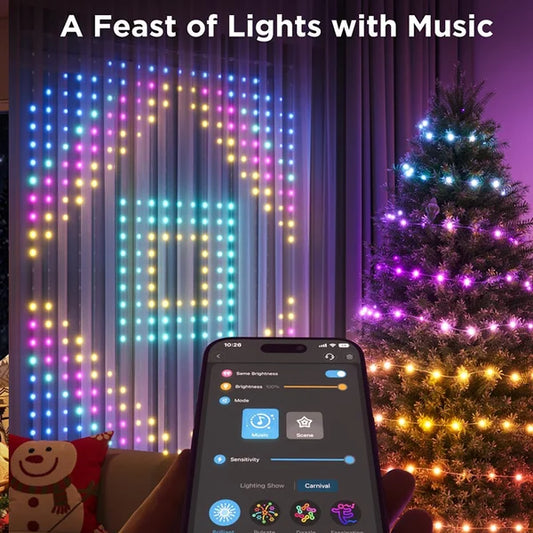 Color waves led curtain sync light