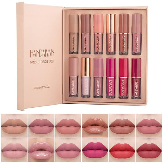 Handaiyan 12 Pcs Velvet Matte Liquid Lipstick Set